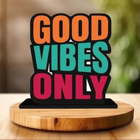 Ofixo Wooden Showpiece Gud Vibes Only Quotes For Study Table Home Decoration