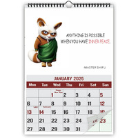 Accuprints 2025 Panda Wall Hanging Calendar And Planner (12 X 18 Inches) Paper -130 Gsm