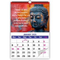 Accuprints Buddha 2025 Wall Hanging Calendar And Planner (12 X 18 Inches) Paper -130 Gsm