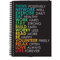 Accuprints Wiro Hard Bound A5 (6 By 9 Inch) Wiro Notebook Diary Ruled 200 Pages-80 Gsm Paper Pattern-Think Network