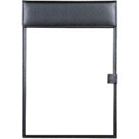 Accuprints Soft Premium Leather Clipboard Document Holder, Business Meeting Magnetic Writing Examboard Pad With Pen Holder, Conference Pad, Pu Letter/A4 (13 X 9 Inch) (Black, A4).