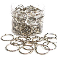 Accuprints 1 Inch(32 Mm) 50 Pack Loose Leaf Binder Rings, Nickel Plated Steel Binder Rings, Keychain Key Rings, Metal Rings For Index Cards, Book Ring, Ideal For School, Home, Or Office