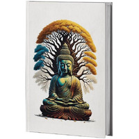 Accuprints Hard Bound Paper Notebook|Compact Size A5 (8.25 X 5.7)|200 Pages, 80 Gsm|Flat Opening Hardbound Buddha Diary