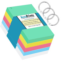 Accuprints 100 Coloured Index Flash Cards Tray - 5 Colours - 3X5 Inch - 100 Cards - 200 Gsm Thick (Unruled)