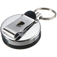 Accuprints Pack Of 5 Metal Badge Id Card Holders For Office Employee And Staff Retractable Yoyo Badge Reel Steel