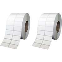 True-Ally 50X25 Direct Thermal Barcode Label Sticker - 2 X 1 Inch - 50Mm X 25Mm - 2 Ups - 2000 Labels Per Roll - White Self Adhesive Sticker For Printing Barcoding (2 Roll Per Pack (4000 Labels))