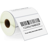 True-Ally 100X75 Direct Thermal (Dt) Barcode Label Sticker - 4 X 3 Inches - 100Mm X 75Mm - 500 Labels Per Roll - White Self Adhesive Sticker For Printing Barcoding (1 Roll Per Pack(500Labels))