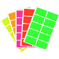 True-Ally 500 Piece Multocolored Fluorescent Color 50X25 Mm Sticker Self Adhesive Labels Writable Surface For Kids Activity, File Classification, Mason Jars, Inventory Managment (Multicolored)