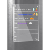 True-Allyweekly Planner Acrylic Glass Clear Calendar For Fridge Magnetic Board For Refrigerator, Weekly Meal Planner Includes 6 Markers (12"X8"Inches)