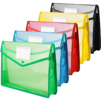 True-Ally 5 Pcs Envelope Folder, Transparent Poly-Plastic A4 Documents File Storage Bag With Snap Button Certificate File Holder Document Folder For Certificates (A4, Legal - Set Of 5)