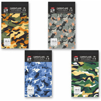 Anupam Camouflage Writing Pad 11X19Cm Plain Paper 65Gsm 80 Sheets Notepad, Micro Perforated Notebook With Strong Back Board For School, College, Office, Business (Size : 00, Pack Of 4)