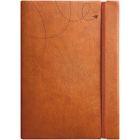 Anupam B5 Flxy Journal Notebook | 192 Pages | College Ruled Notebook | 80 Gsm Paper | Leather Textured Pu With Timeless Paper Plane Impression Cover | Matching Elastic Closure (Tan)