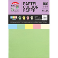 Anupam A3 Pastel Colour Loose Paper 160Gsm 5 Colors Paper For Arts, Crafts, Quilling, Origami