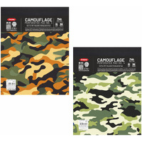 Anupam Camouflage Writing Pad 22X29Cm Plain Paper 65Gsm 80 Sheets Notepad, Micro Perforated Notebook With Strong Back Board For School, College, Office, Business (Size : 4, Pack Of 2)
