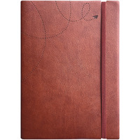 Anupam B5 Flxy Notebook | 192 Pages | College Ruled Notebook | 80 Gsm Paper | Leather Textured Pu With Timeless Paper Plane Impression Cover | Matching Elastic Closure (Brown)