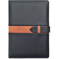 Anupam Posh A5 Ruled Journal Notebook 192 Pages 80Gsm Lined Notebook Leather Textured Pu Cover Sliding Loop Closure With Pen Loop For Engineering, Notes Taking & Writing In School And Office (Black)