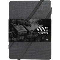 Anupam Wave Fan Folding Black Paper Accordion Book Matte Black Acid Free Paper 18 Pages 180 Gsm (A5)