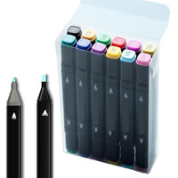 Corslet Alcohol Markers For Drawing Dual Tip Art Markers 12 Colours Sketch Pen For Painting Sketching Calligraphy Odorless&Non Toxic Twin Head Permanent Colouring Markers For Kids Adult Beginners