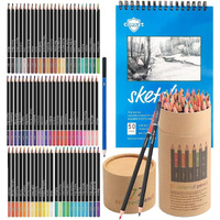 Corslet 76 Pc Colour Pencils For Adult With 25 Sheets A5 Sketch Book Coloring Soft Core Pencil Colours Artist Sketching Drawing Pencils (With Drawing Book 50 Sheets)