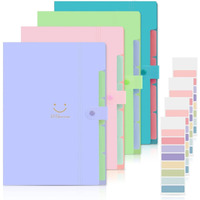 Corslet File Folder For Documents A4 Size Paper Office Students Certificate Holder Storage Organizer 5 Pockets (Pack Of 4)