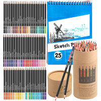 Corslet 76 Pc Colour Pencils For Adult With 25 Sheets A5 Sketch Book Coloring Soft Core Pencil Colours Artist Sketching Drawing Pencils (With Drawing Book 25 Sheets)