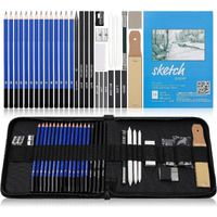 Corslet 36 Pc Art Sketching Kit Graphite Charcoal Drawing Pencil Set For Artist Kit Painting Shading Sketch Kit For Kids And Adults With Zipper Carry Case (35 Pcs)
