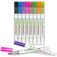 Corslet 8 Color Shimmer Outline Markers | Metallic Double Line Pens For Christmas Cards, Diy & Posters