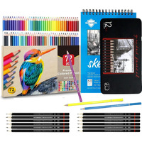 Corslet 85Pc Art Supplies For Artist 72Pc Colour Pencil Set &12Pc Drawing Pencil Set Sketch Shading Graphite Sketching Pencil Set Pencil Colour Set For Drawing & Sketching Colours With A5 Sketch Book