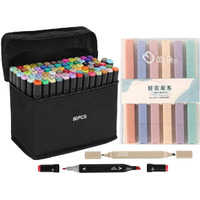 Corslet Stationery Items Colour Set For Kids 86 Pcs - 48 Pcs Dual Tip Alcohol Markers Pens Set & 6 Pcs Dual Tip Highlighter Marker Pen Pastel Brush Pens Sketch Pen Set Art Supplies For Artist