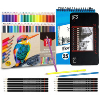 Corslet Set Of 85 Pcs - 72 Pcs Soft Core Colour Pencils Set & 12 Pc Drawing Pencil Set Shading Graphite Sketching Pencils Set Colour Pencil For Drawing Blending Shading Colours With A5 Sketch Book