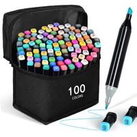 Corslet 100 Pcs Alcohol Markers Set Dual Tip Brush Pens Colour Sketch Pen Set For Kids Markers For Drawing Calligraphy Pens Set For Beginners & Professionals Art Supplies For Artists & Hobbyists
