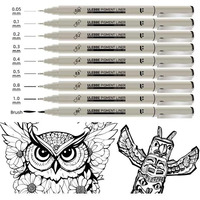 Corslet 9 Pcs Professional Drawing Pen Set Waterproof Technical Sketching Drafting & Outlining Pens For Art Design & Creative Writing Ideal For Artists Illustrators Designers & Students (Drawing Pen)