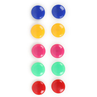 Yajnas Fridge Magnet Pack Of 10 Colorful Magnet For Fridge, Magnetic White-Boards - Sticky Stick Notes, Photos, Charts Notice Board/Planning Magnets - Fridge Magnetic Button, 30 Mm, Random Color