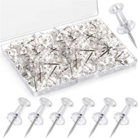 Yajnas Transparent Decorative Push Pins For Notice Boards, Soft Boards, Display Boards For Office, Home, School & Shop (100 Pins)