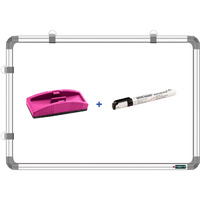 Yajnas Non-Magnetic 2X3 Feet (59X89 Cm) Double Sided Whiteboard & Chalkboard Both Side Writing Board With 1 Marker And 1 Duster - Set Of 3 Items