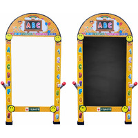Yajnas Premium Standy Portable Dual Sided Both Side Writing Whiteboard & Blackboard With Wooden Duster & Portable Iron Stand For Kids, Home, Office, Coaching Classes, Tution Use, Size - 70X34 Cm