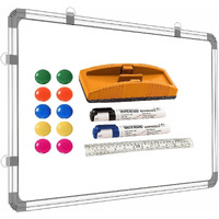 Yajnas 2X2 Feet (59X59 Cm) Magnetic Drywipe Whiteboard With 10 Magnets, 1 Eraser/Magnetic Duster, 1 Unit Of 30Cm Scale, And 2 Dry-Erase Markers For Home, Office, Coaching Class & School
