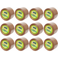 Yajnas 48Mm X 100 Meters, Pack Of 12, Brown Bopp Tape Self Adhesive High-Strength Packing Tape Rolls, Packaging Tape | Brown Cello Tape | E Commerce Packaging Tape For Home, Office Use & Box Packaging