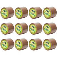 Yajnas 72Mm X 100 Meters, 3 Inch, Pack Of 12, Brown Bopp Self-Adhesive High-Strength Packing Tape Rolls | E-Commerce Packaging For Home, Office & Box
