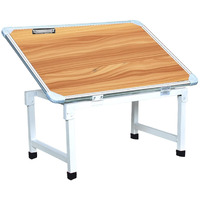 Yajnas Multipurpose Whiteboard & Laptop Table | Portable Study & Lap Desk For Bed With Laptop Support | Lap Bed Table With Height Adjustable, Ideal For Home Office Presentation-16 X 24, Wooden Texture
