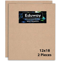 Eduway 12X18 Inch Mdf Board Wood Sheet For Mandala , Lippan, Resin Art & Craft, 4Mm Thick, Pack Of 2 - Premium Cardboard Material For Artists, Art And Craft Students - Hard Cutout In Small And Large Sizes (30X45 Cms)