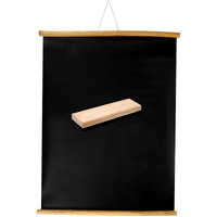 Eduway 1.5X2 Ft (18X24 Inch) Wall Hanging Wooden Roll-Up Black Board/Chalkboard | For Home, Office, School, Kids | With 1 Premium Wooden Duster (Set Of 1-45X60 Cm).