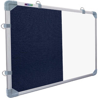 Eduway 2X3 Ft. Combination Board Non Magnetic Whiteboard With Blue Pin-Up Notice Board With 30 Push Pins For Home, Office & School, Aluminium Frame (White, Blue) (89X59 Cms)