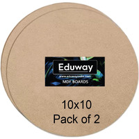 Eduway 10X10 Inch Round Mdf Board Wood Sheet For Mandala , Lippan, Resin Art & Craft, 4Mm Thick, Pack Of 2 - Premium Cardboard Material For Artists, Art And Craft Students - Hard Cutout In Small And Large Sizes (25X25 Cms)