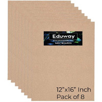 Eduway A3 12X16 Inch Mdf Board Wood Sheet For Mandala , Lippan, Resin Art & Craft, 4Mm Thick, Pack Of 8 - Premium Cardboard Material For Artists, Art And Craft Students - Hard Cutout In Small And Large Sizes (30X40 Cms)
