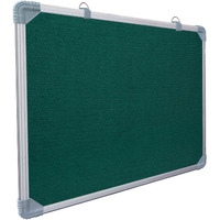 Eduway 2X2 Feet Notice Board/Pin Up Board/Bulletin Board/Display Board/Soft Board With High Resilience Foam Fabric For School, Office, Home With (30 Push-Up Pins), (Green)