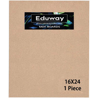 Eduway 16X24 Inch Mdf Board Wood Sheet For Mandala , Lippan, Resin Art & Craft, 4Mm Thick, Pack Of 1 - Premium Cardboard Material For Artists, Art And Craft Students - Hard Cutout In Small And Large Sizes (40X60 Cms)
