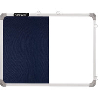 Eduway 1.5X2 Ft. Combination Board Non Magnetic Whiteboard With Blue Pin-Up Notice Board With 30 Push Pins For Home, Office & School, Aluminium Frame (White, Blue) (41X59 Cms)