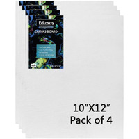 Eduway Canvas Board For Painting- (10X14 Pcs Each | Premium Quality 7Oz Pre-Primed Cotton Canvas Board For Artists & Beginners | Ideal For Acrylic, Oil, Pastels Colors (Pack Of 4) (25X30 Cms)