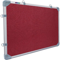 Eduway 1.5X2 Feet Notice Board/Pin Up Board/Bulletin Board/Display Board/Soft Board With Foam Fabric & Aluminium Frame For Home And Office Use With (30 Push-Up Pins), (17X24 Inch) Maroon